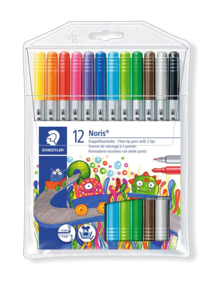 ESTUCHE CARTÓN CON 24 ROTULADORES DOBLE PUNTA COLORES PASTEL STAEDTLER 3200 C24P