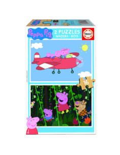 PUZZLE MADERA PEPA PIG 2X16 PIEZAS  EDUCA BORRAS 17157