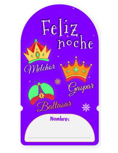 PACK 6 ETIQUETAS ADHESIVAS REYES MAGOS (6X16,5...