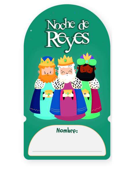 PACK 6 ETIQUETAS ADHESIVAS REYES MAGOS (6X16,5 CM) BISMARK 333589
