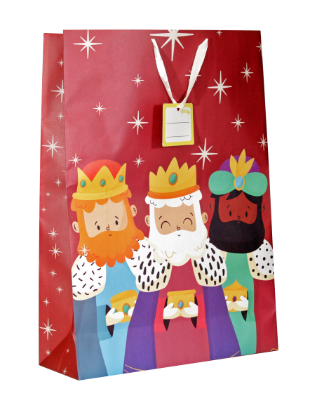 BOLSA JUMBO REYES MAGOS (40X70X18 CM) COLORES SURTIDOS BISMARK 333602