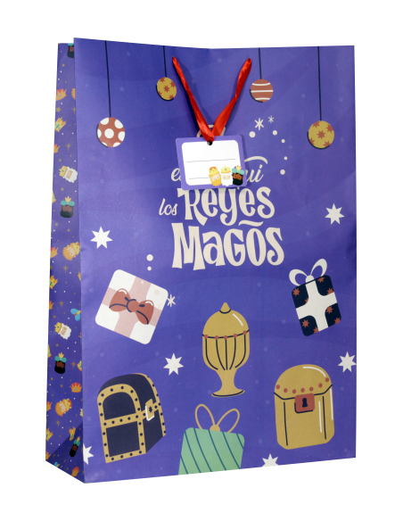 BOLSA JUMBO REYES MAGOS (40X70X18 CM) COLORES SURTIDOS BISMARK 333602
