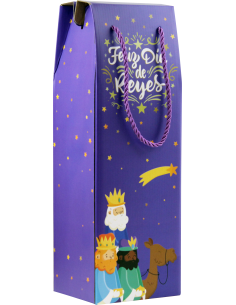 CAJA CON ASA MENSAJES EFECTO MADERA BOTELLERO REYES MAGOS... 2