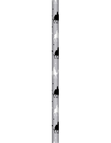 PAPEL DE REGALO ORO / PLATA METALIZADO REYES...