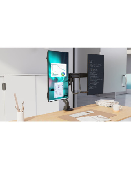 BRAZO PARA DOS MONITORES SMARTFIT ERGO CON BARRA TRANSVERSAL Y ASA HASTA 32 PULGADAS KENSINGTON K58272WW