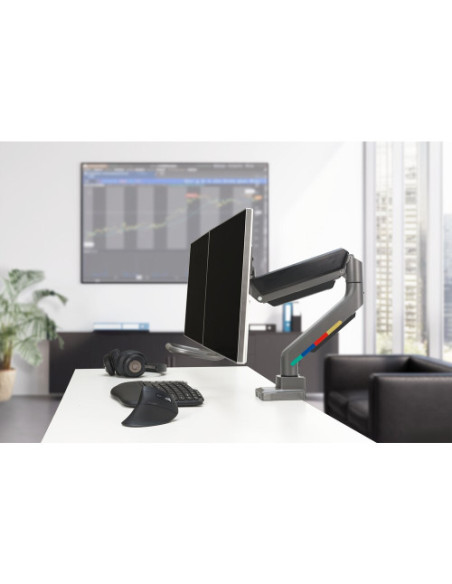 BRAZO PARA DOS MONITORES SMARTFIT ERGO CON BARRA TRANSVERSAL Y ASA HASTA 32 PULGADAS KENSINGTON K58272WW