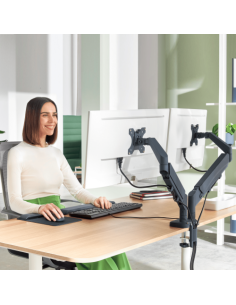 BRAZO PARA MONITOR DUAL ERGO SPACESAVING COLOR GRIS... 2