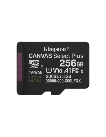KINGSTON 256GB microSDXC Canvas Select Plus Gen3 150MB/s A1 Card + Adapter