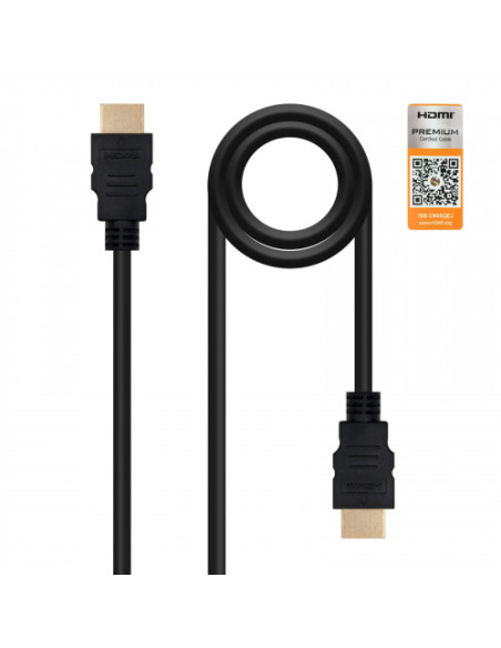 NANOCABLE CABLE HDMI V2.0 CERTIFICADO 4K@60Hz 18Gbps, A/M-A/M, NEGRO, 3.0 M (10.15.3603)