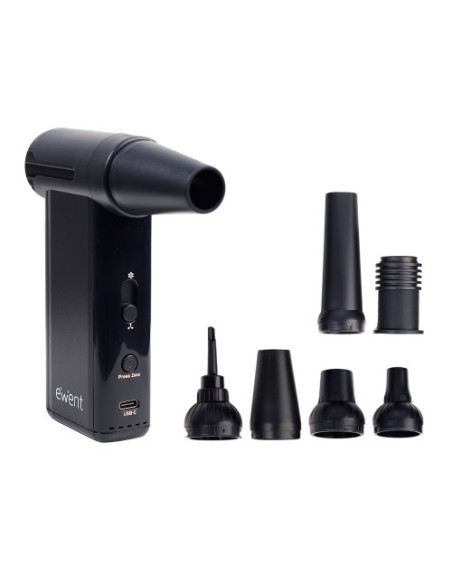 EWENT PISTOLA DE AIRE COMPRIMIDO 8 VELOCIDADES, ASPIRADOR, BOMBA DE VACIO E INFLADOR (130000 RPM)
