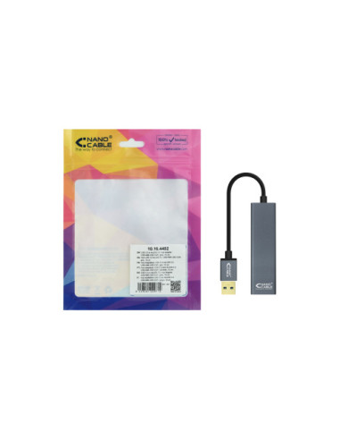 NANOCABLE HUB USB 3.0 CON 4 PUERTO, GRIS,...