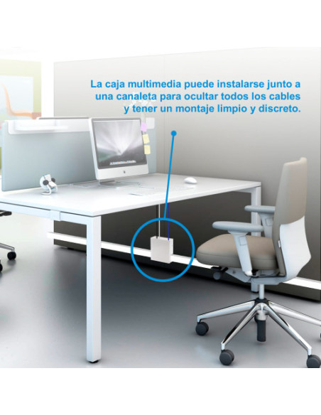 NANOCABLE CAJA CONEXION MULTIMEDIA VGA+HDMI+JACK3.5+RCA+2XUSB+2XRJ45, BLANCO (10.35.0003)