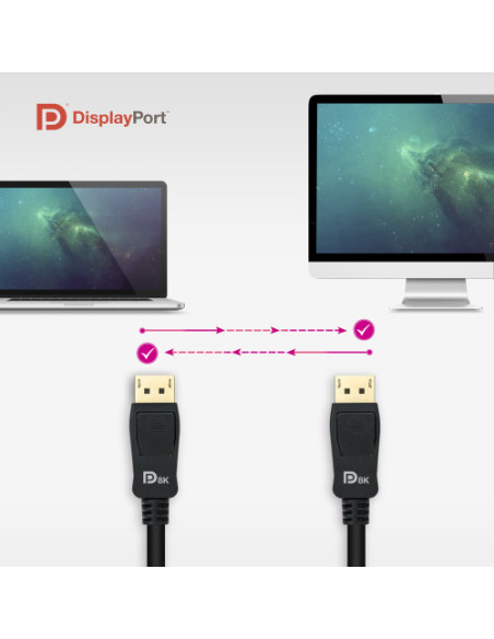 NANOCABLE CABLE DISPLAYPORT 1.4 CERTIFICADO VESA, DP/M - DP/M, 2.0 M