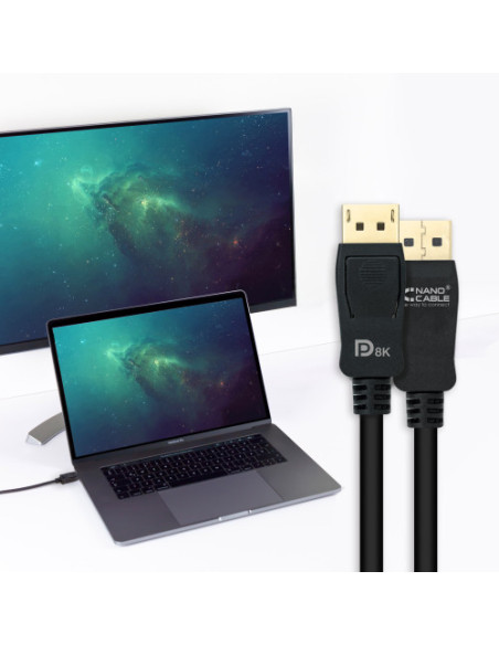 NANOCABLE CABLE DISPLAYPORT 1.4 CERTIFICADO VESA, DP/M - DP/M, 2.0 M