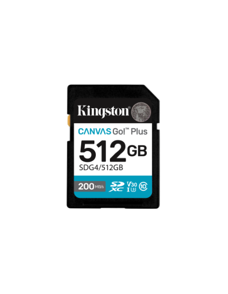 KINGSTON 512GB SDXC CANVAS GO PLUS GEN 4 200MB/S C10 UHS-I U3 V30
