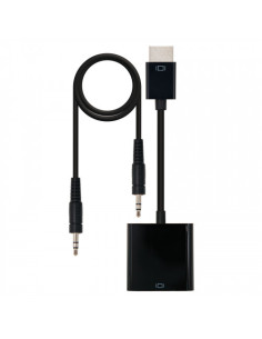 NANOCABLE CONVERSOR HDMI A SVGA+AUDIO, HDMI/M-SVGA/H+JACK...
