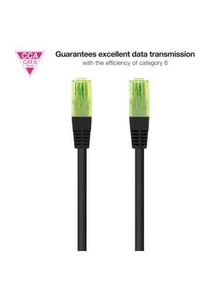 NANOCABLE CABLE RED CAT.6 UTP AWG26 CCA, NEGRO, 3 M