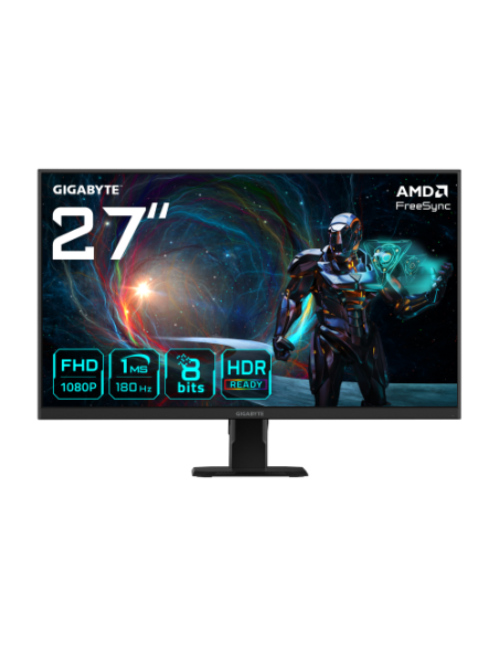 MONITOR GIGABYTE 27" GS27FA,SS IPS,1920X1080 (FHD),1MS,1000:1,180HZ,2HDMI+1DP,NEGRO