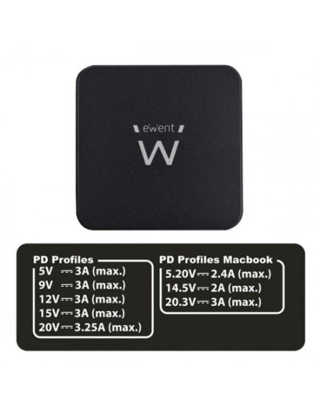 (ABM)EWENT USB TYPE-C NOTEBOOK CHARGER WITH POWER DELIVERY PROFILES 65W