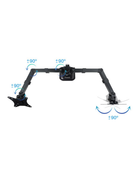 TOOQ SOPORTE DE MESA PARA DOS PANTALLA 17-27". MAX.8 KG. NEGRO (DB1802TN-B)