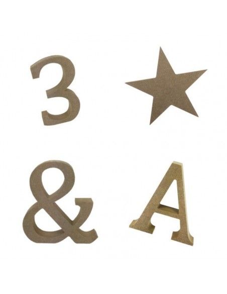 Letras y simbolos de madera DM