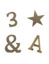 Letras y simbolos de madera DM 12cms