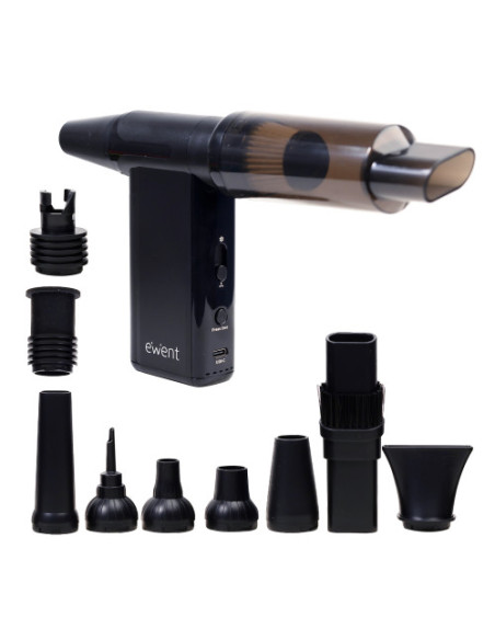 EWENT PISTOLA DE AIRE COMPRIMIDO 8 VELOCIDADES, ASPIRADOR, BOMBA DE VACIO E INFLADOR (180000 RPM)