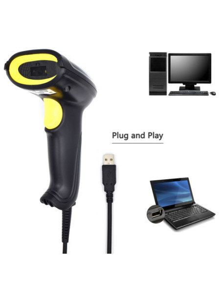 EWENT LECTOR DE CODIGOS DE BARRA Y QR CCD 2D, USB EWENT 3410