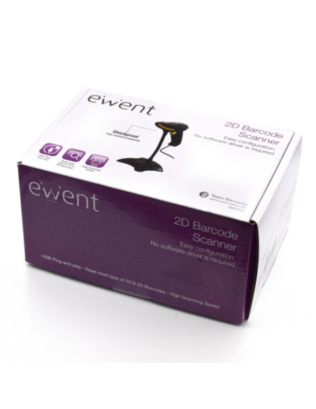 EWENT LECTOR DE CODIGOS DE BARRA Y QR CCD 2D, USB EWENT 3410