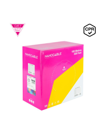 NANOCABLE CABLE RED CAT. 7 600MHZ LSZH SFTP PIMF AWG23 100 M