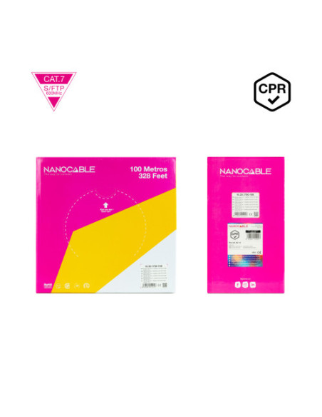 NANOCABLE CABLE RED CAT. 7 600MHZ LSZH SFTP PIMF AWG23 100 M