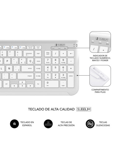 TECLADO CON RATÓN BLUETOOTH + 2.4G COMBO DUAL...