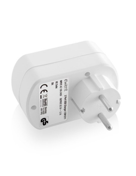 EWENT CARGADOR TABLET/ SMARTPHONE. 3.1A. 2 X USB. CON TOMA DE CORRIENTE (EW1211)