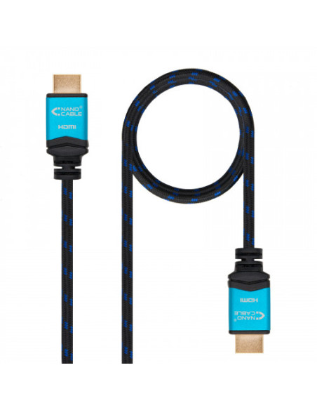 NANOCABLE CABLE HDMI V2.0 4K@60Hz 18Gbps, A/A-A/M, NEGRO, 0.5 M (10.15.3700)