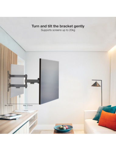 TOOQ SOPORTE PARED PANTALLAS 13-43" GIRA/INCLI...