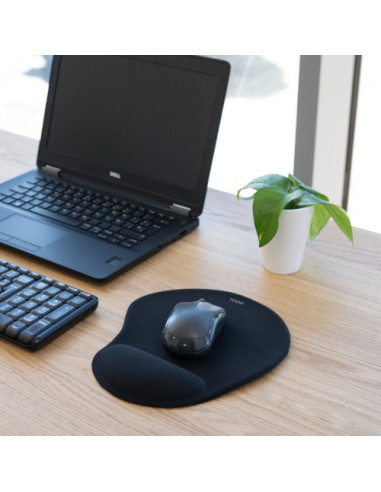 TOOQ ALFOMBRILLA RATON ERGONOMICA GEL, NEGRO