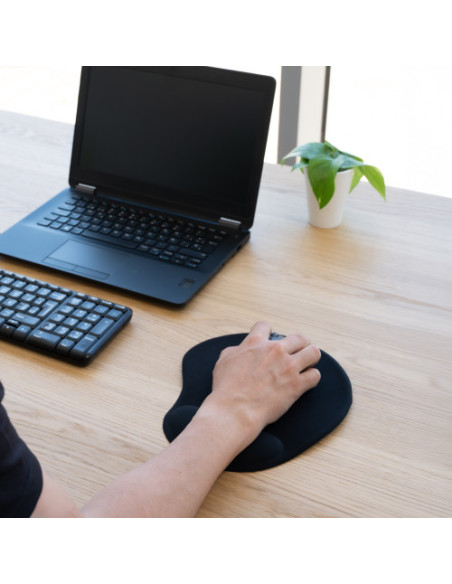 TOOQ ALFOMBRILLA RATON ERGONOMICA GEL, NEGRO
