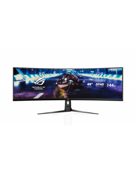 ASUS MONITOR  49" XG49VQ GAMING ROG STRIX CURVO, DFHD, 3840X1440, VA, UP TO 144HZ, 125% SRGB, DP, HDMI.