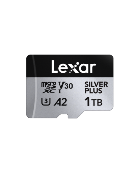 LEXAR 1TB MICROSDXC UHS-I HIGH-PERFORMANCE SILVER PLUS UP TO 205MB/S READ 150MB/S WRITE C10 A2 V30 U3,WITH ADAPTER