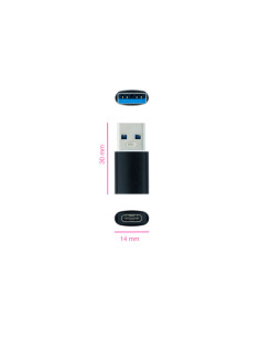 NANOCABLE ADAPTADOR USB-A/M 3.1 A USB-C/H ALUMINIO NEGRO 2