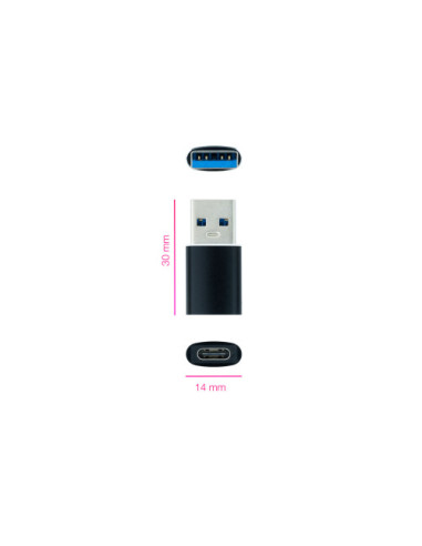 NANOCABLE ADAPTADOR USB-A/M 3.1 A USB-C/H...