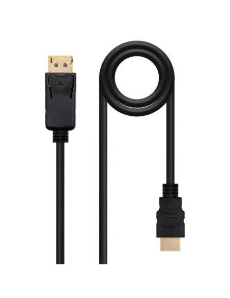 NANOCABLE CABLE CONVERSOR DP A HDMI, DP/M-HDMI/M NEGRO 0.5 M