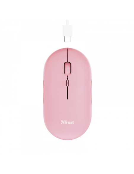 TRUST RATON PUCK INALAMBRICO RECARGABLE  ULTRAFINO ROSA (24125)