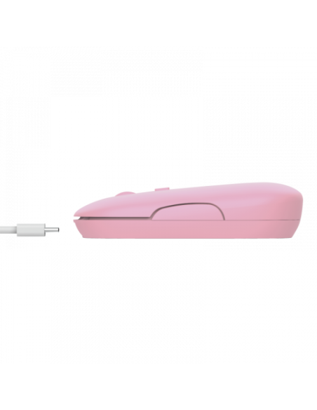 TRUST RATON PUCK INALAMBRICO RECARGABLE  ULTRAFINO ROSA (24125)