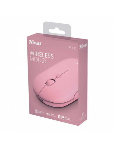 TRUST RATON PUCK INALAMBRICO RECARGABLE  ULTRAFINO ROSA (24125)