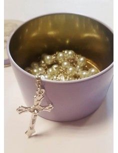 CAJA METALICA CON ROSARIO PRIMERA COMUNION 2