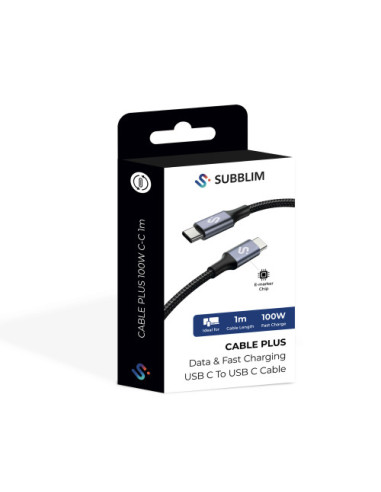 SUBBLIM CABLE PLUS 100W C-C 1M WHITE