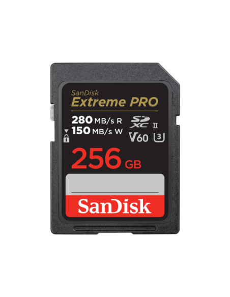 SanDisk Extreme PRO 256GB V60 UHS-II SD cards, 280/150MB/s,V60,C10,UHS-II