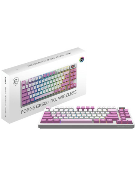 TECLADO MSI FORGE GK600 TKL W VIOLET ES
