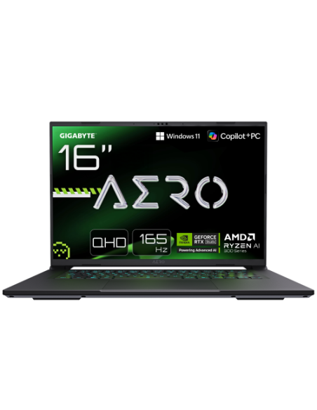 GIGABYTE PORTATIL AERO X16 1WH93ESC64DH,AMD RYZEN AI 9 HX 370,32GB DDR5,SSD 1TB,16" QHD+ 165HZ,RTX5070/8GB,W11 HOME
